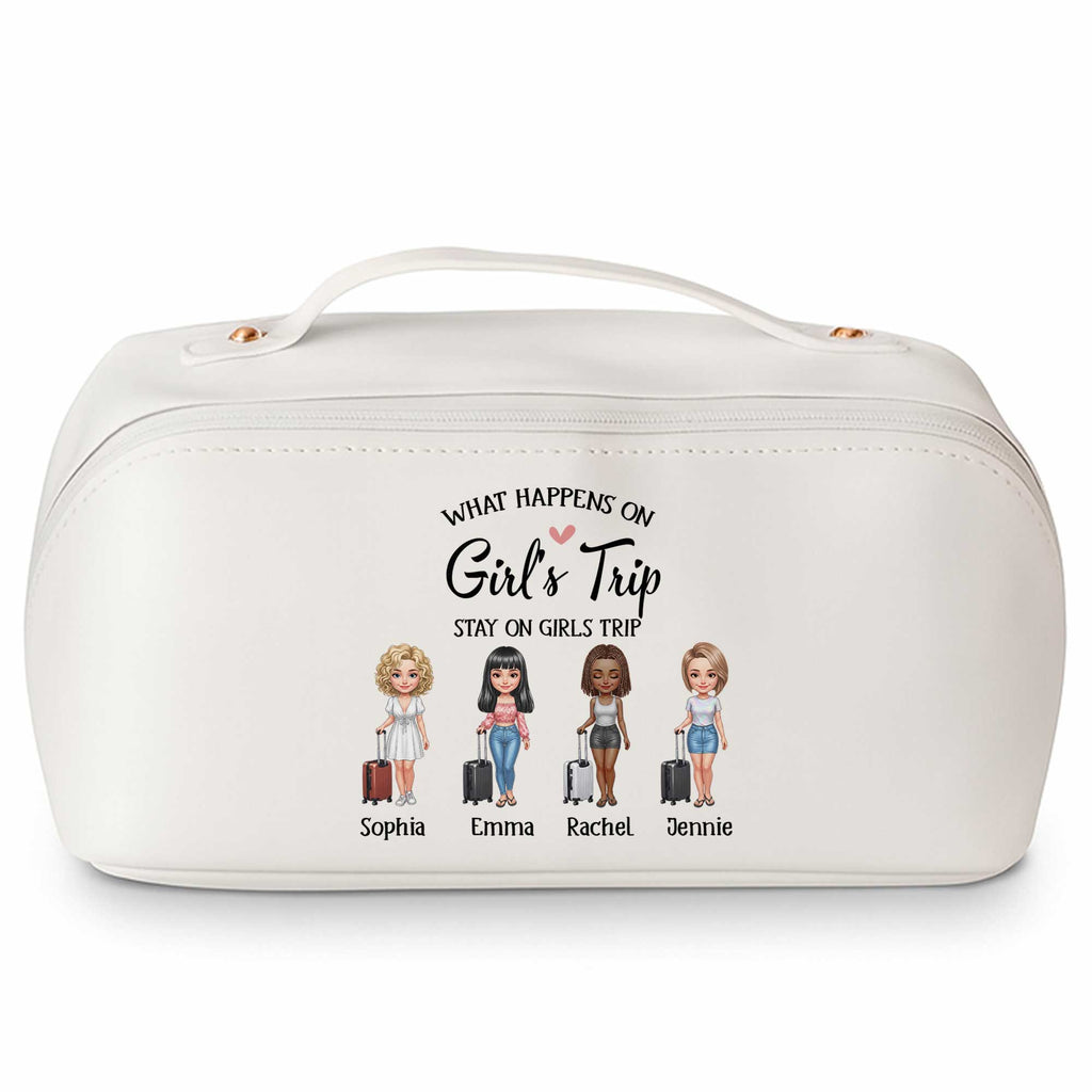 Personalized Faux Leather Makeup Bag Custom Name Gift for Besties Leather Makeup Bag GradoCreations