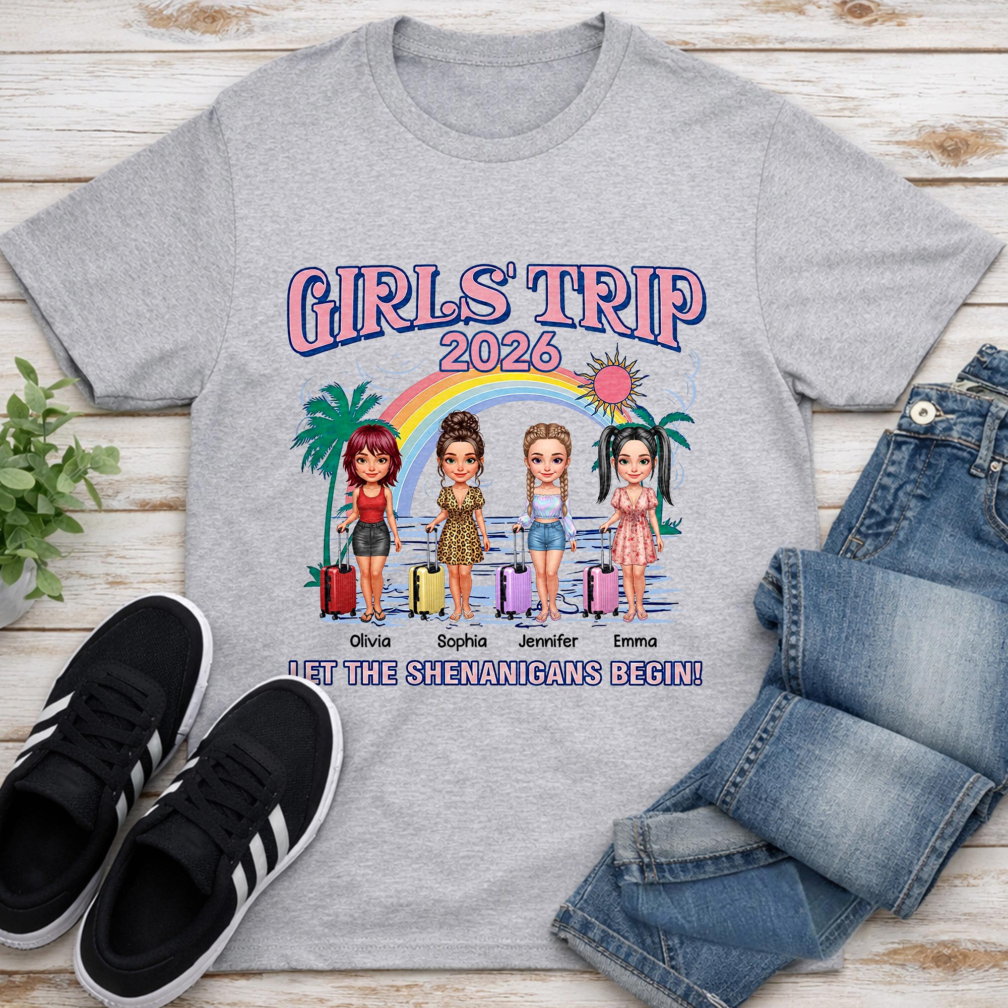 Personalized Girls Trip T-shirt Unisex Custom Design Gift Shirt GradoCreations