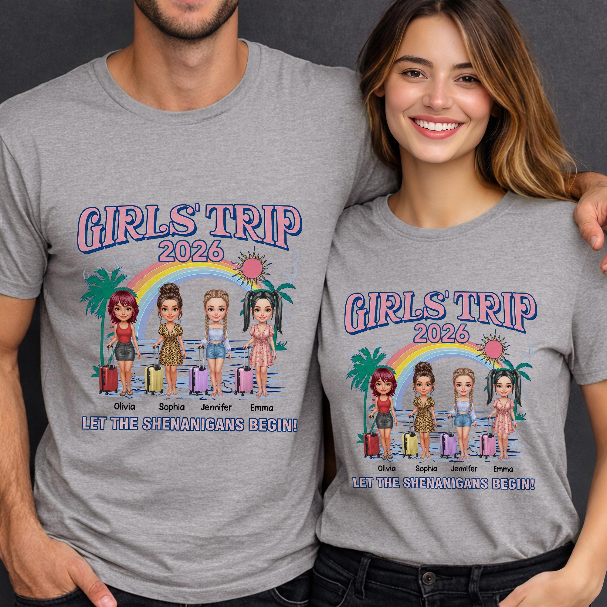 Personalized Girls Trip T-shirt Unisex Custom Design Gift Shirt GradoCreations