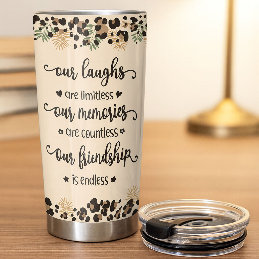 Personalized Leopard Print 20oz Tumbler Custom Gift for Best Friends