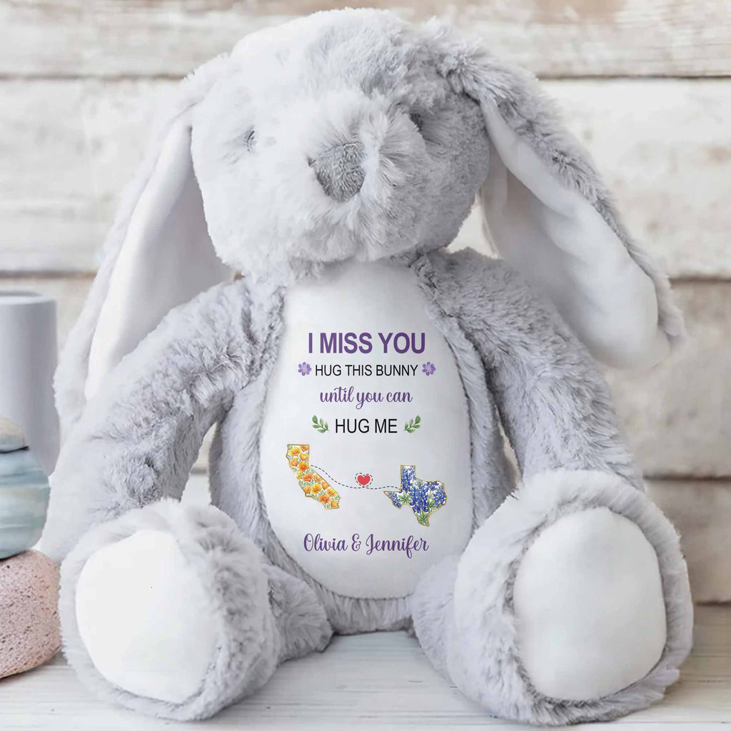 Personalized Stuffed Bunny Custom Name Gift for Best Friends Stuffed Bunny GradoCreations