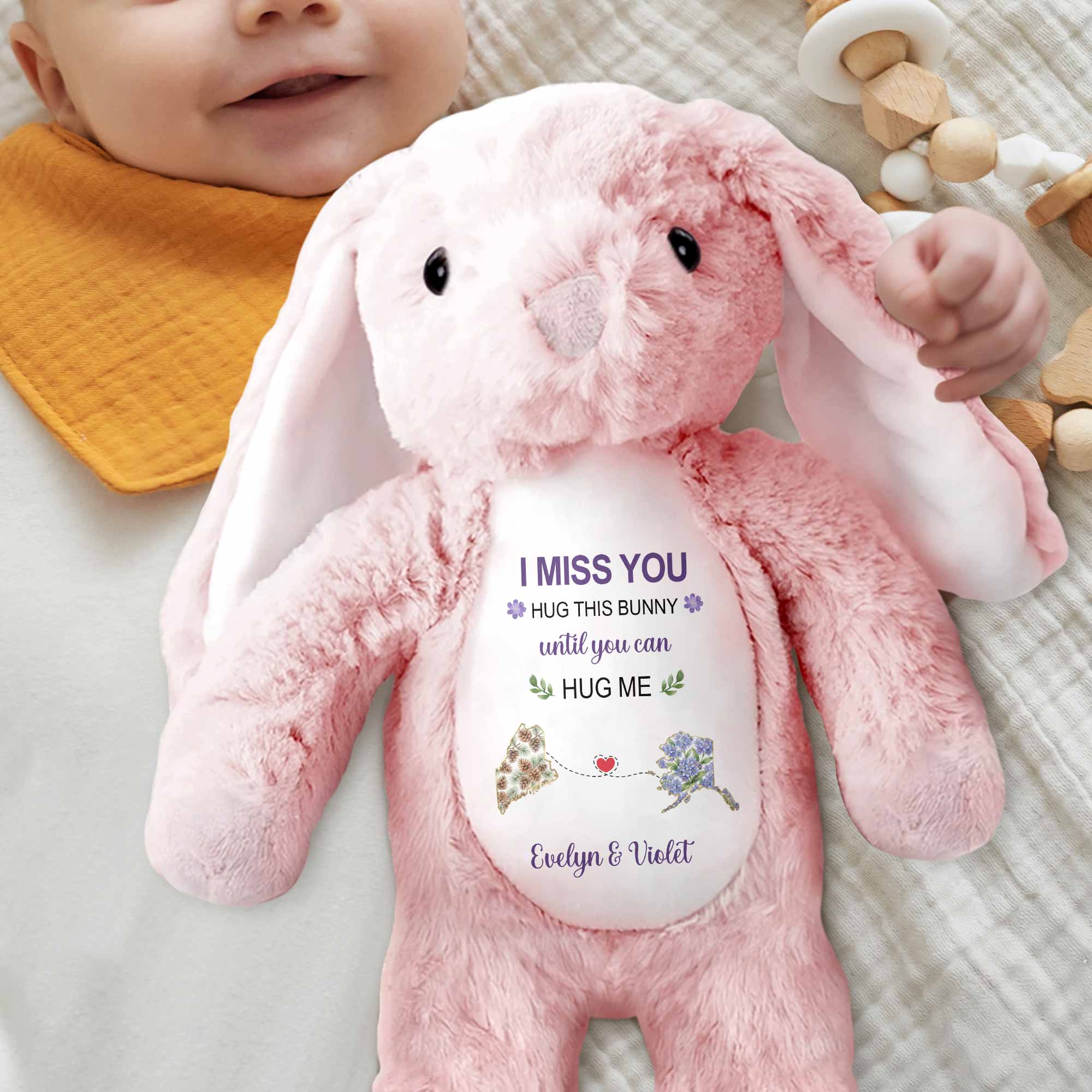 Personalized Stuffed Bunny Custom Name Gift for Best Friends Stuffed Bunny GradoCreations