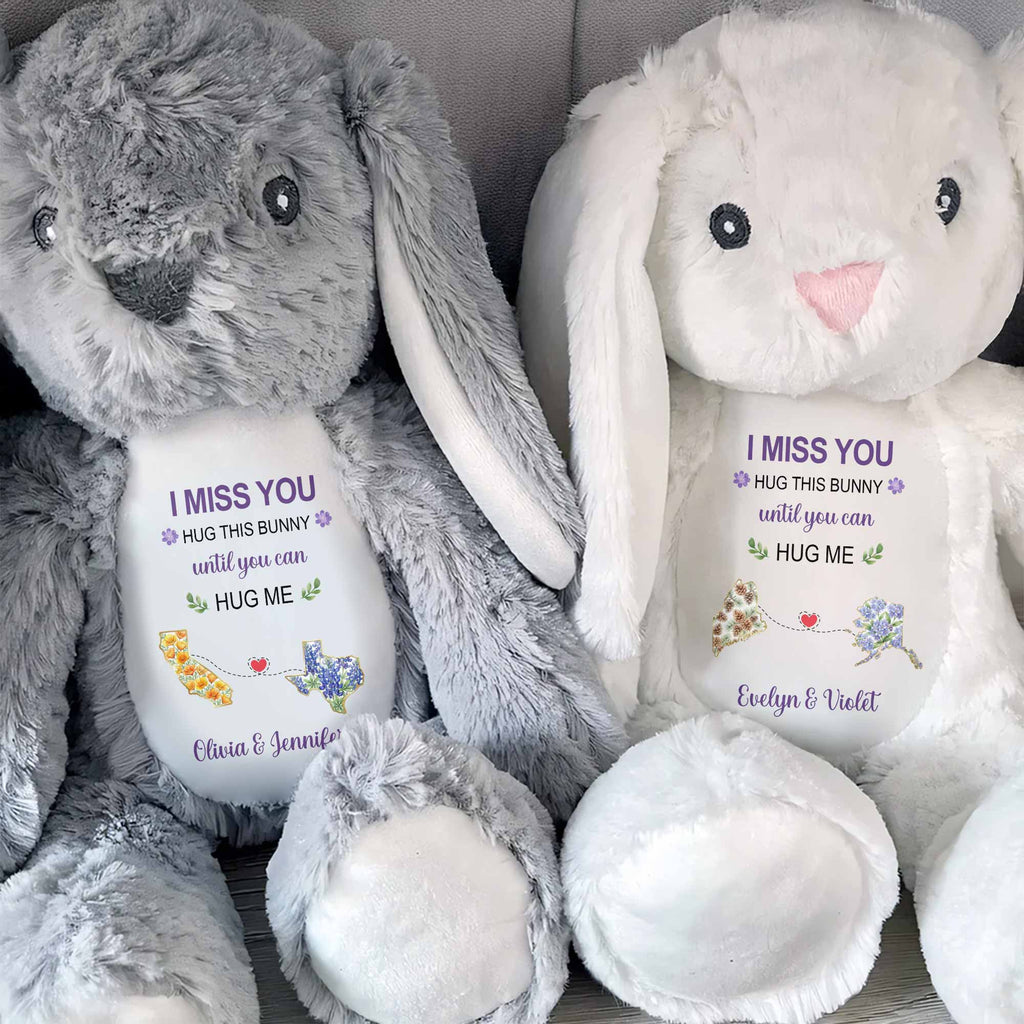 Personalized Stuffed Bunny Custom Name Gift for Best Friends Stuffed Bunny GradoCreations