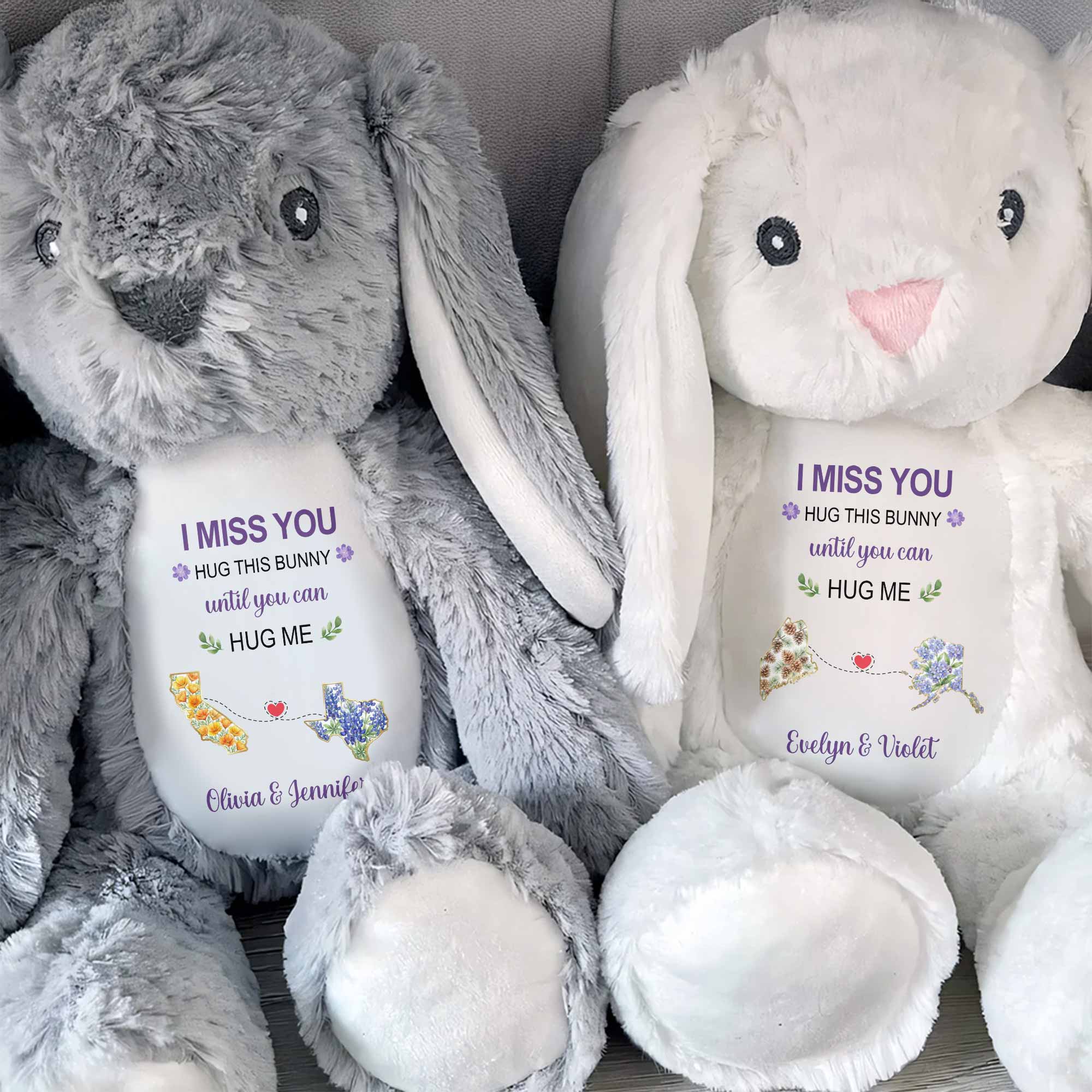 Personalized Stuffed Bunny Custom Name Gift for Best Friends Stuffed Bunny GradoCreations
