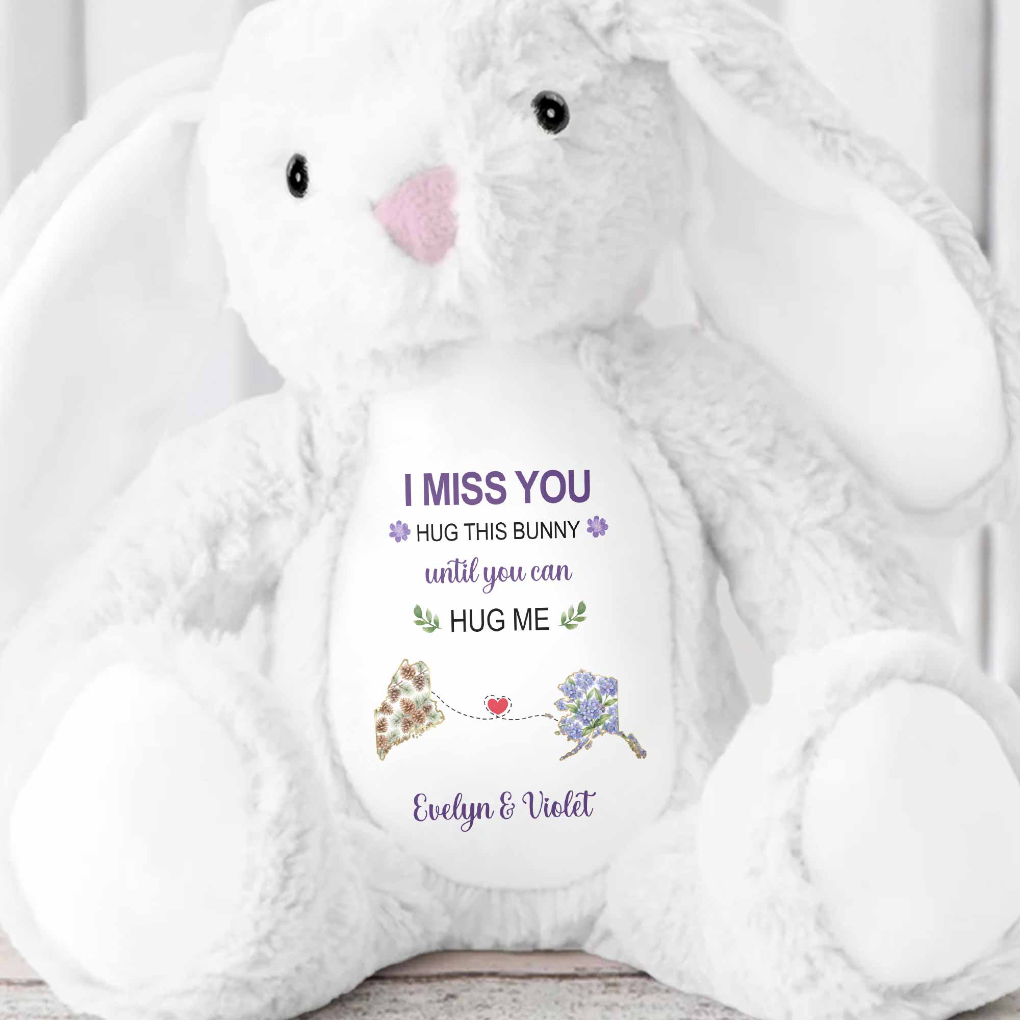 Personalized Stuffed Bunny Custom Name Gift for Best Friends Stuffed Bunny GradoCreations