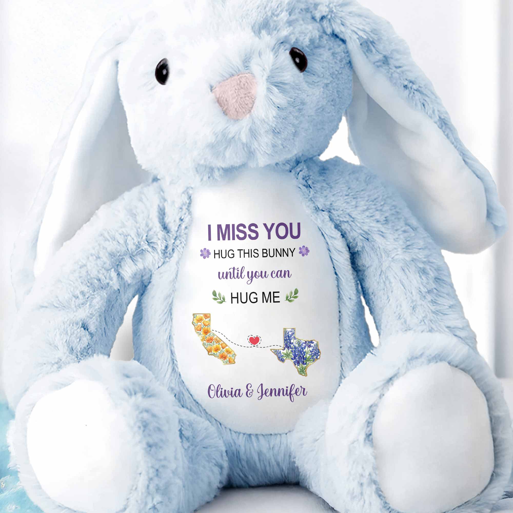Personalized Stuffed Bunny Custom Name Gift for Best Friends Stuffed Bunny GradoCreations