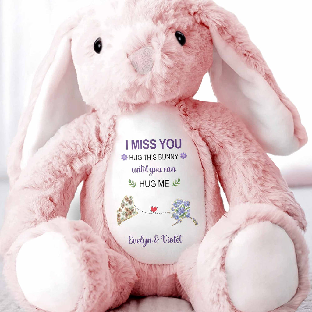 Personalized Stuffed Bunny Custom Name Gift for Best Friends Stuffed Bunny GradoCreations