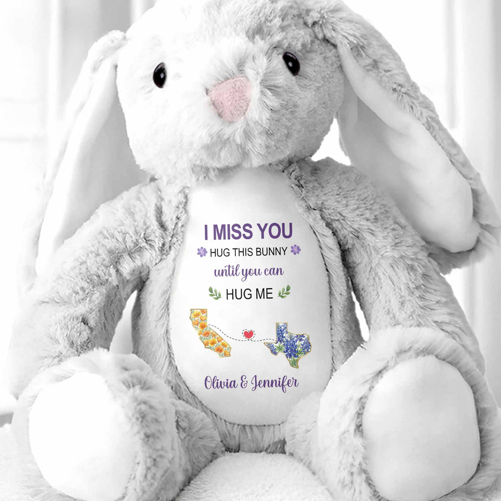 Personalized Stuffed Bunny Custom Name Gift for Best Friends Stuffed Bunny GradoCreations