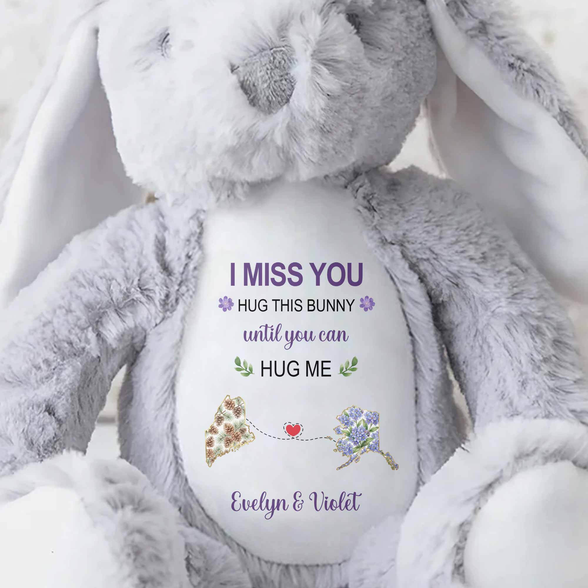Personalized Stuffed Bunny Custom Name Gift for Best Friends Stuffed Bunny GradoCreations