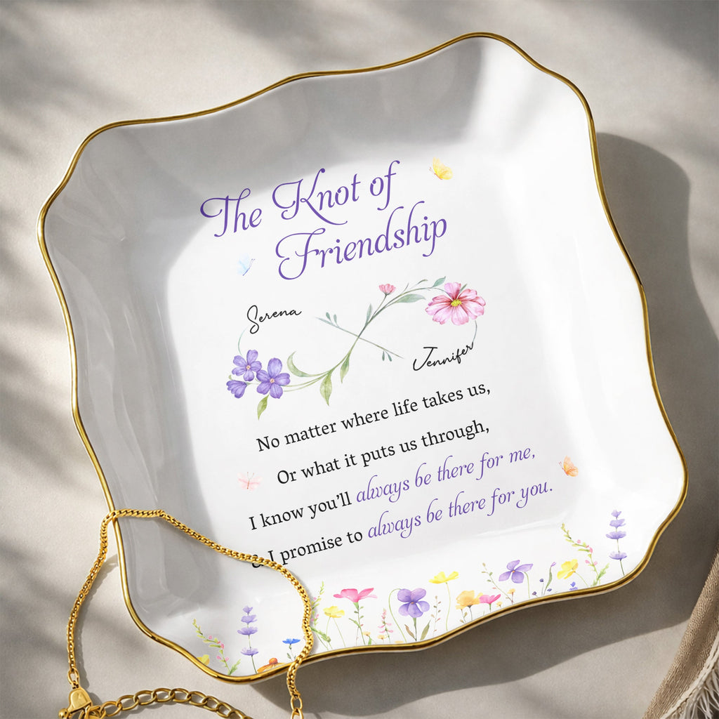 Personalized Lace Square Jewelry Dish Custom Name Gift for Bestie Lace Square Jewelry Dish GradoCreations
