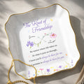 Personalized Lace Square Jewelry Dish Custom Name Gift for Bestie Lace Square Jewelry Dish GradoCreations