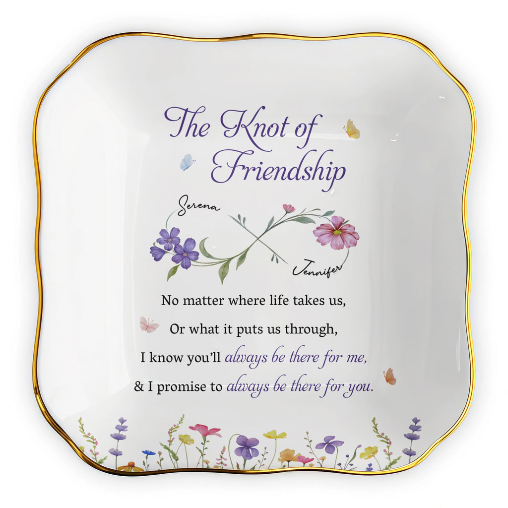 Personalized Lace Square Jewelry Dish Custom Name Gift for Bestie Lace Square Jewelry Dish GradoCreations