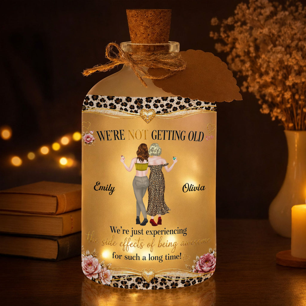 Personalized Frosted Glass Short Bottle Light Gift for Besties Short Bottle Light GradoCreations