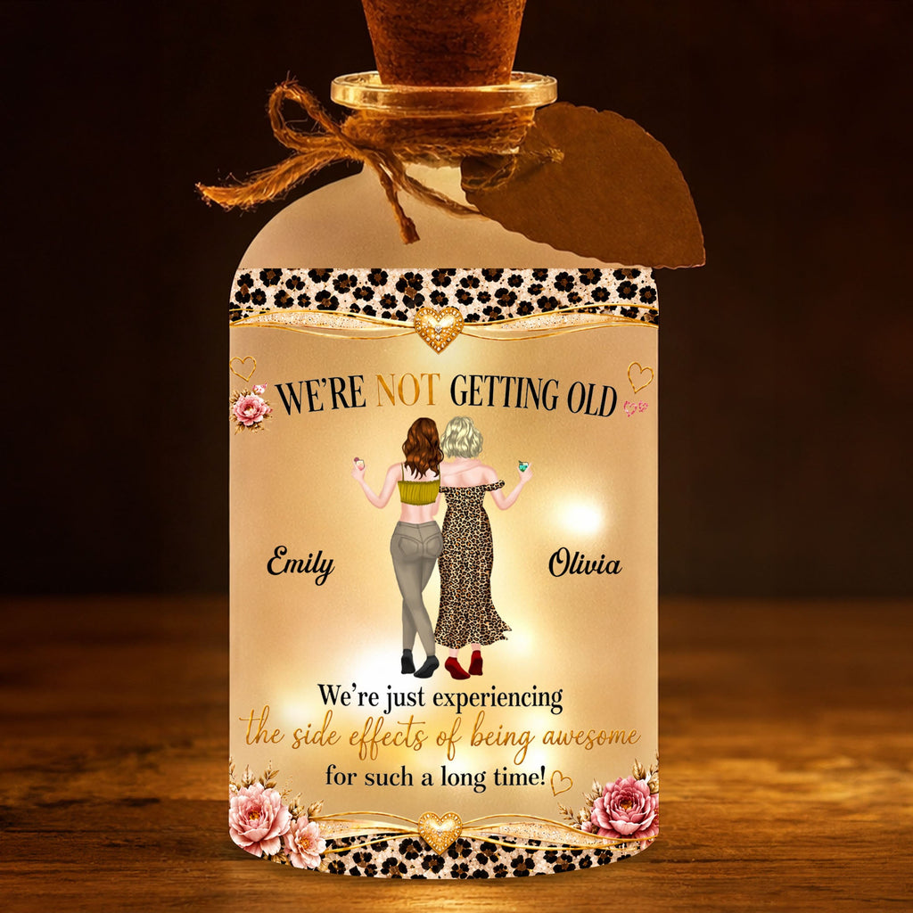 Personalized Frosted Glass Short Bottle Light Gift for Besties Short Bottle Light GradoCreations