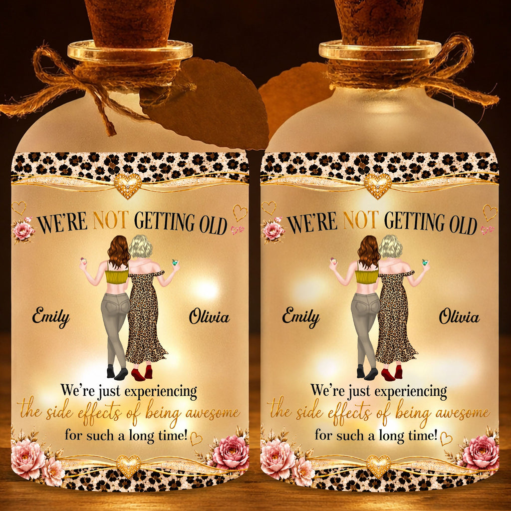 Personalized Frosted Glass Short Bottle Light Gift for Besties Short Bottle Light GradoCreations