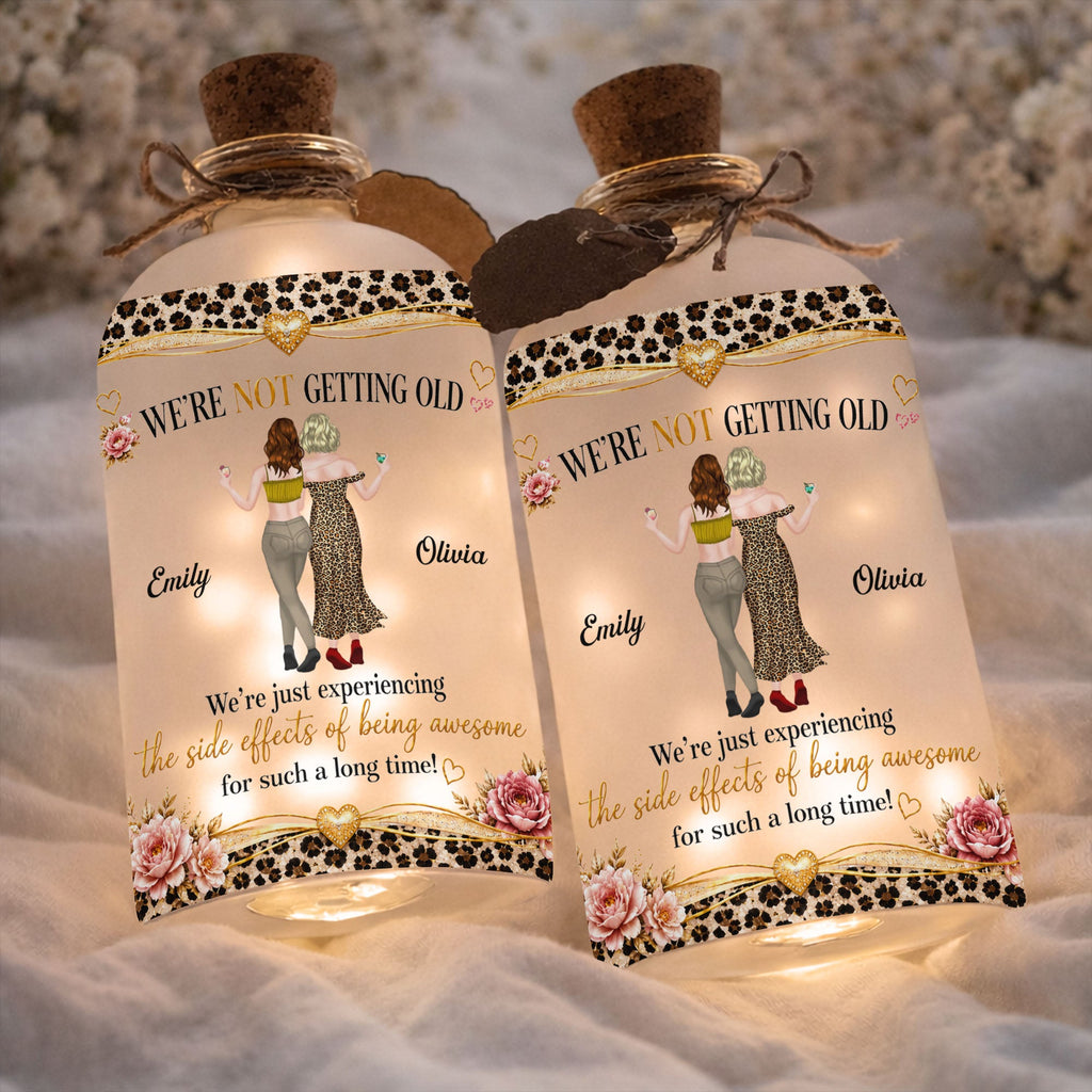 Personalized Frosted Glass Short Bottle Light Gift for Besties Short Bottle Light GradoCreations