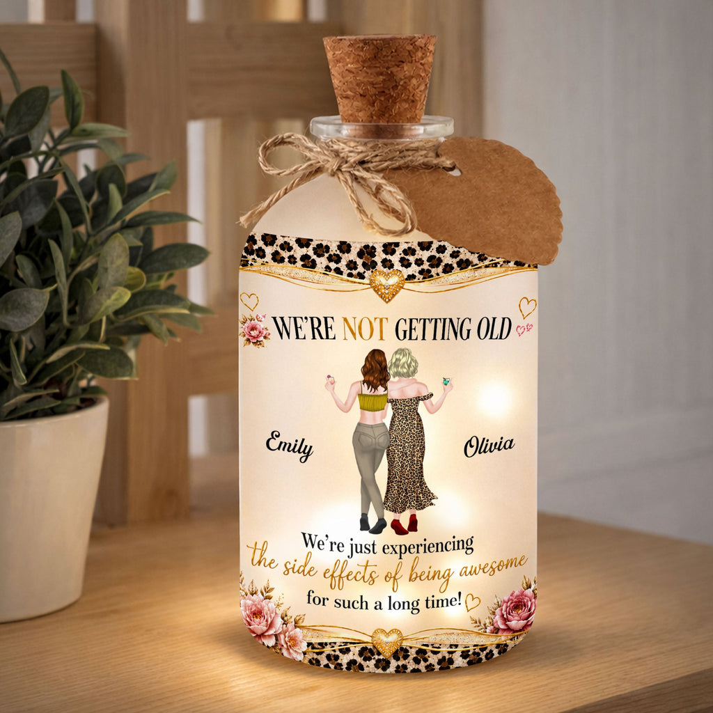 Personalized Frosted Glass Short Bottle Light Gift for Besties Short Bottle Light GradoCreations