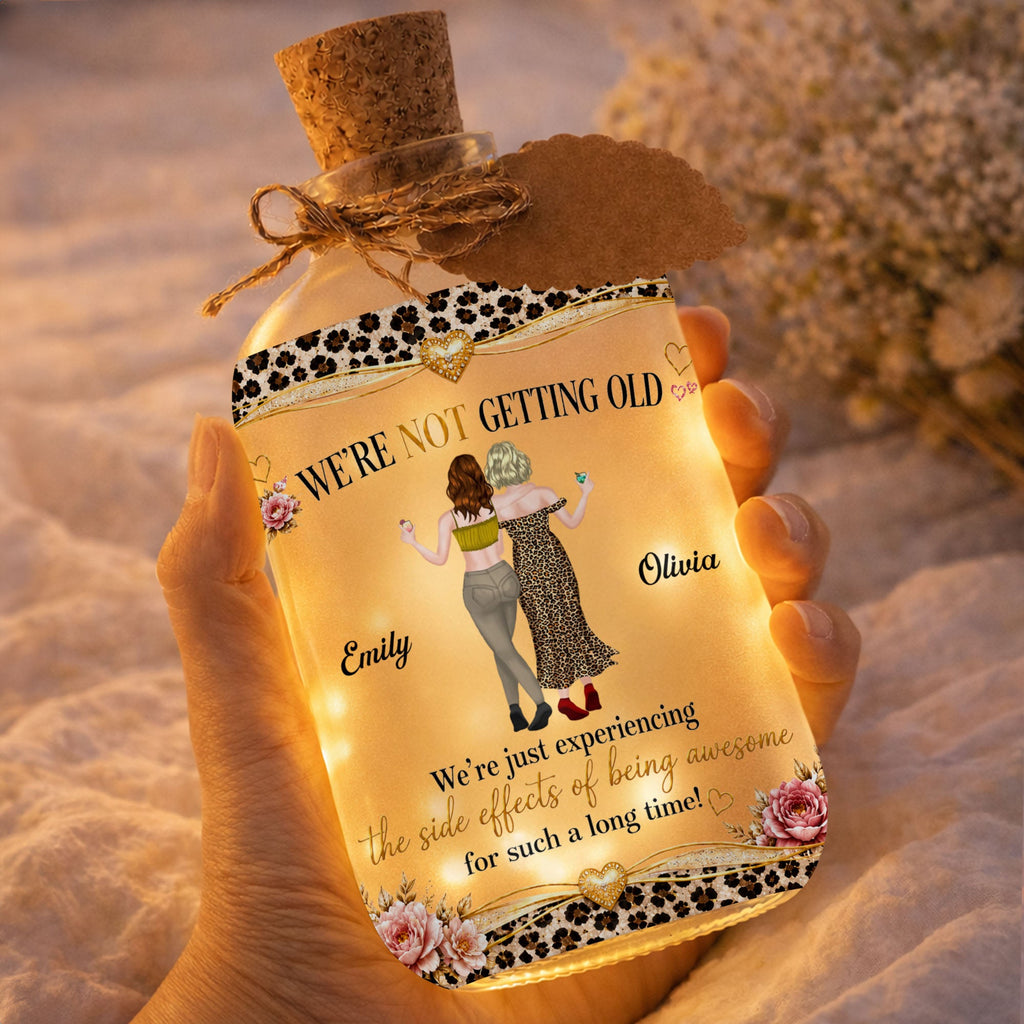 Personalized Frosted Glass Short Bottle Light Gift for Besties Short Bottle Light GradoCreations