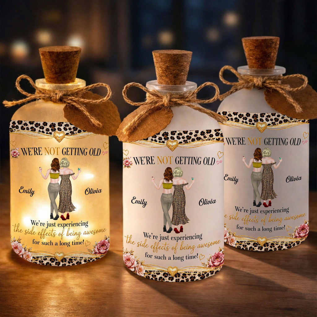Personalized Frosted Glass Short Bottle Light Gift for Besties Short Bottle Light GradoCreations