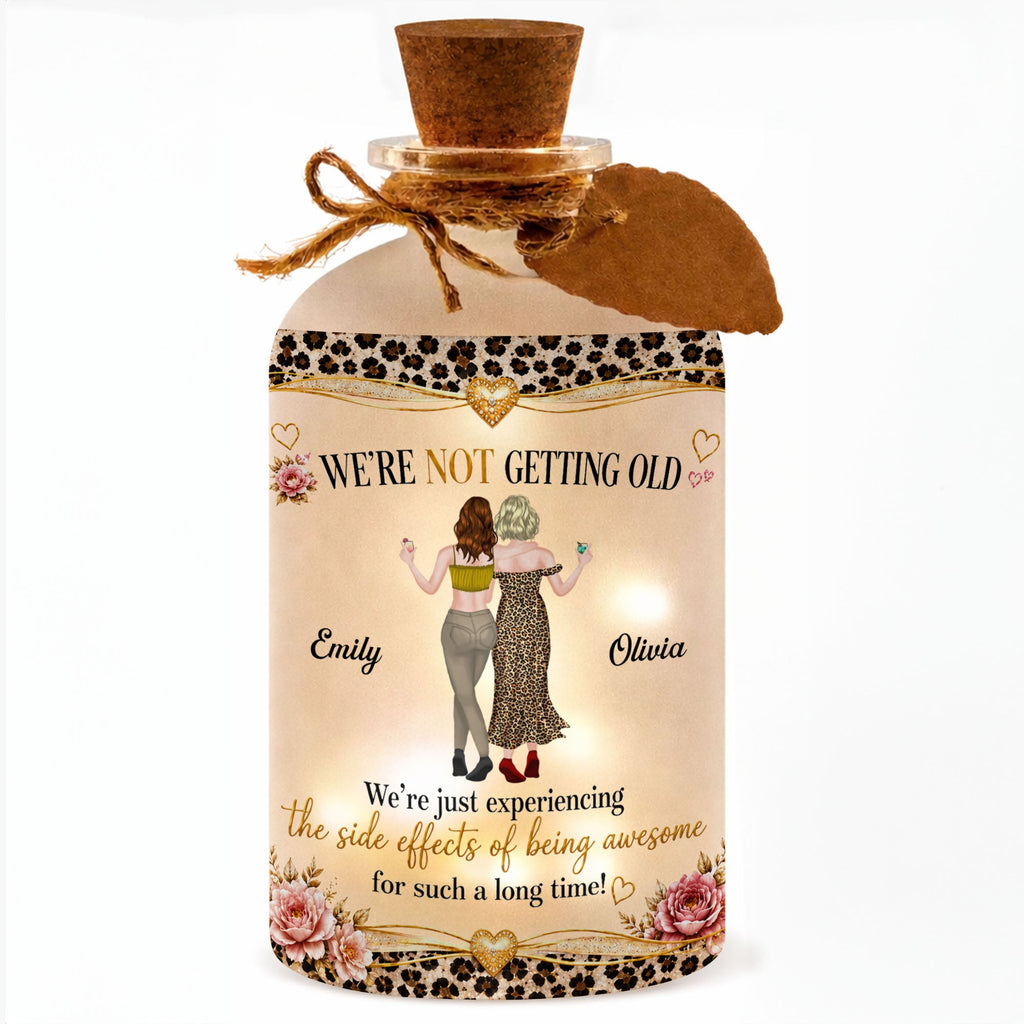 Personalized Frosted Glass Short Bottle Light Gift for Besties Short Bottle Light GradoCreations