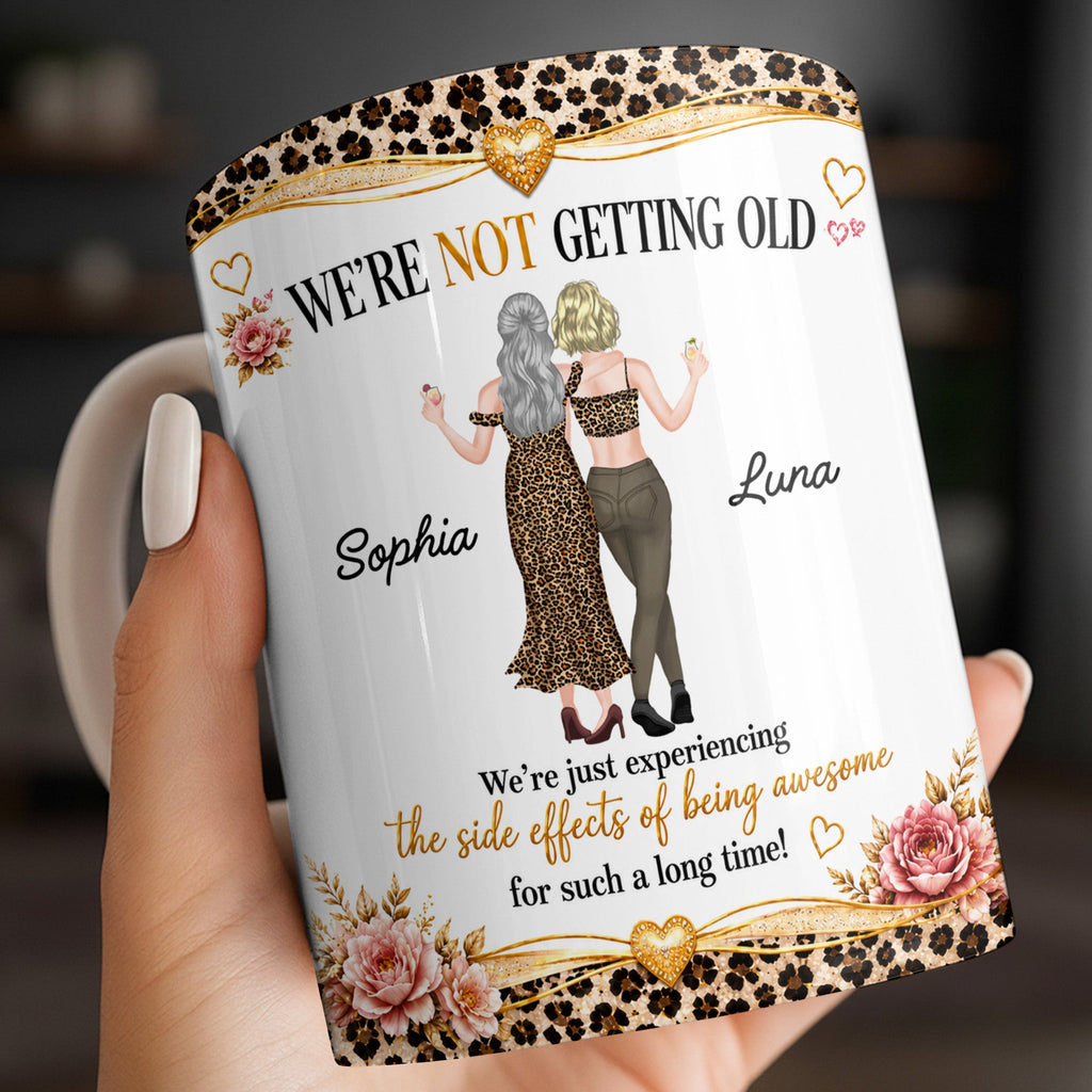 Personalized Leopard Print Coffee Mug Custom Name Gift for Best Friends Edge-to-edge Mug GradoCreations