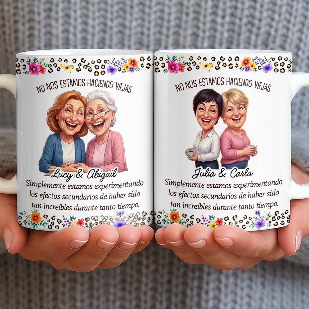 Personalized Best Friends Coffee Mug Custom Flower Design Gift Edge-to-edge Mug GradoCreations