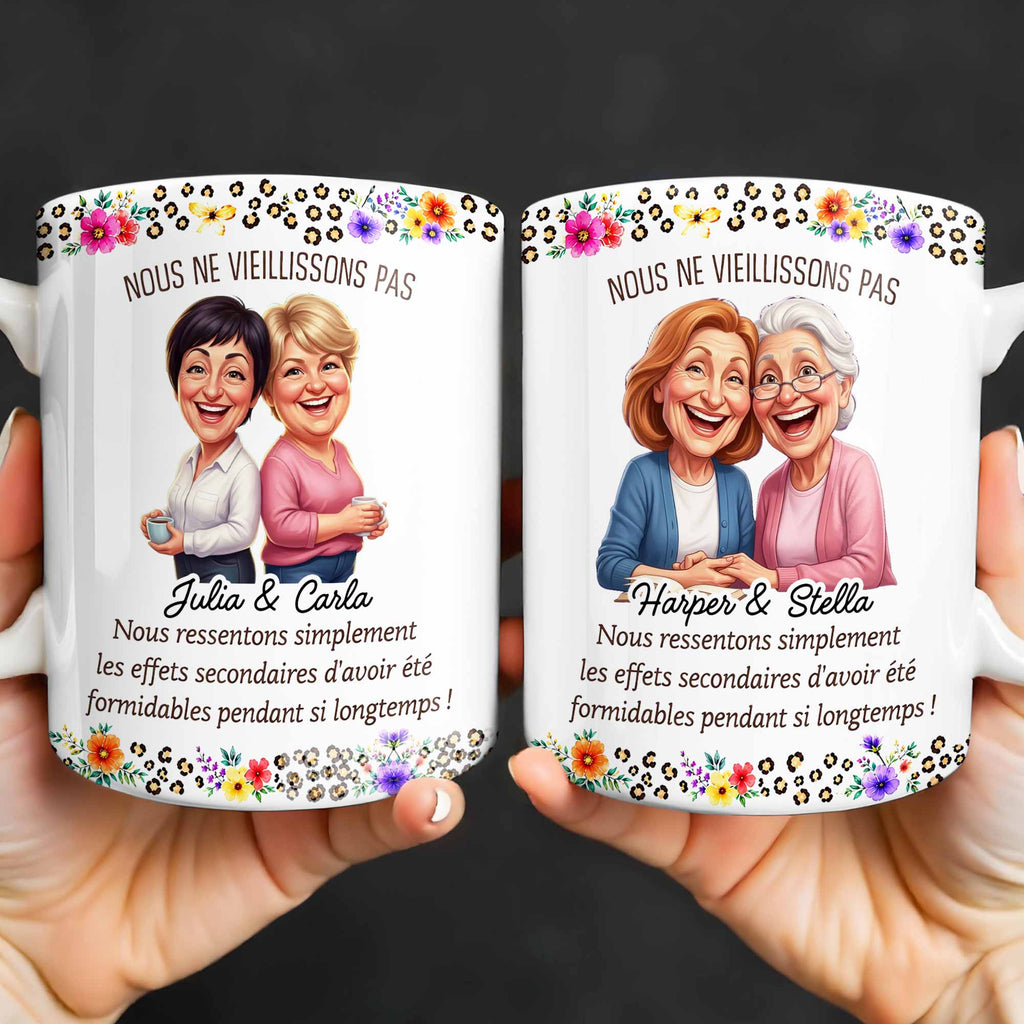 Personalized Floral Coffee Mug Custom Gift for Best Friends Edge-to-edge Mug GradoCreations