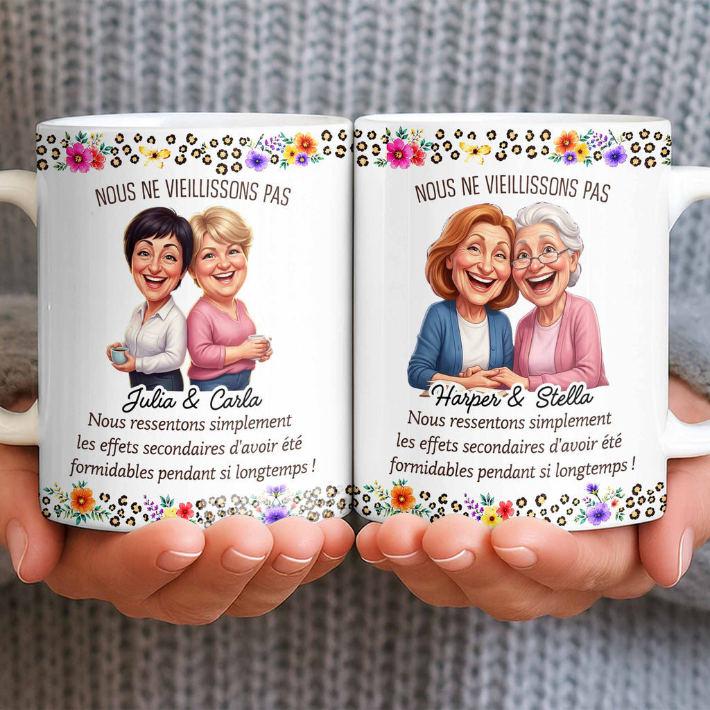 Personalized Floral Coffee Mug Custom Gift for Best Friends Edge-to-edge Mug GradoCreations