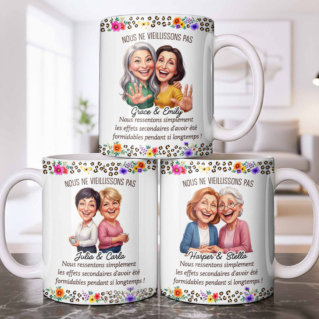 Personalized Floral Coffee Mug Custom Gift for Best Friends Edge-to-edge Mug GradoCreations