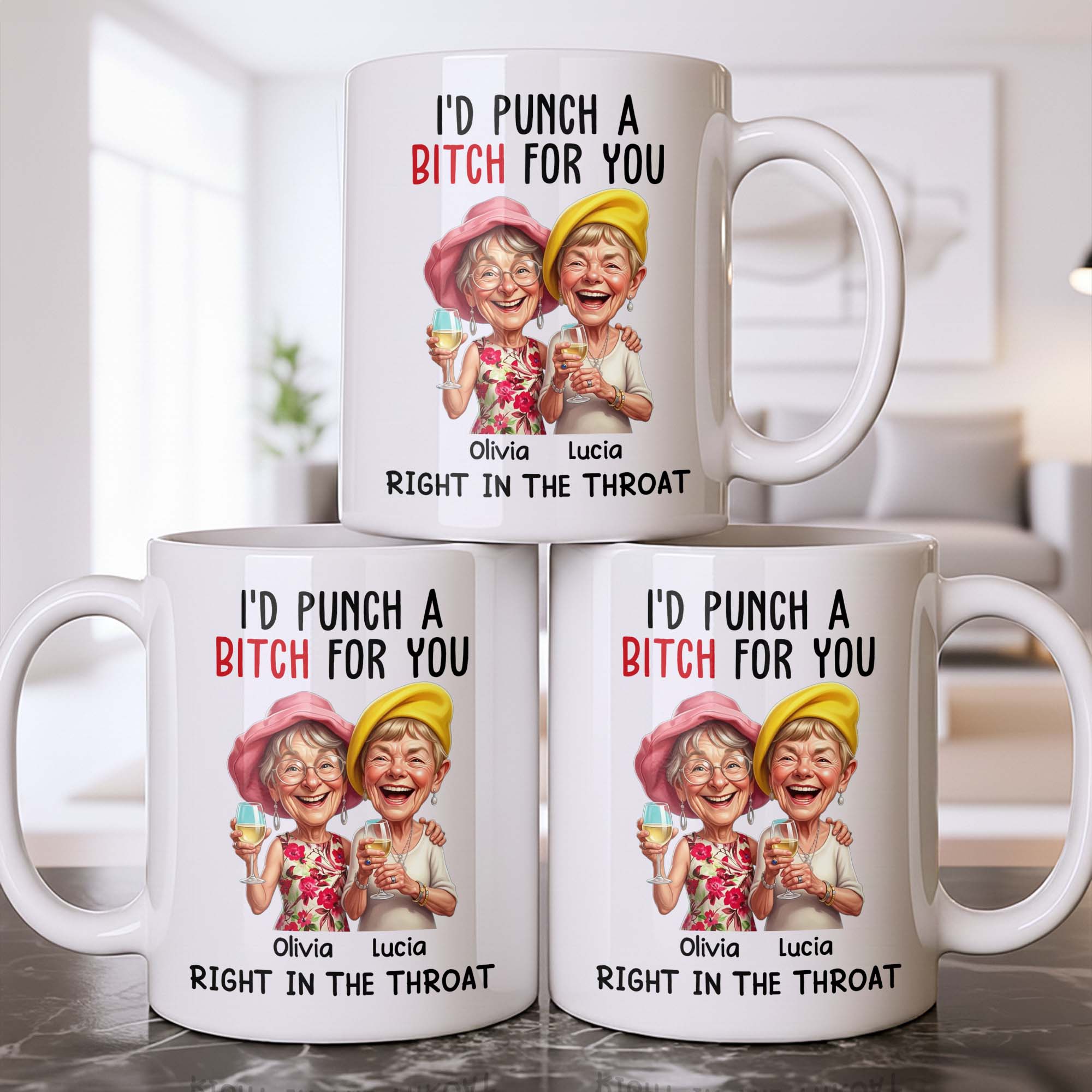Personalized Edge-to-Edge Coffee Mug Custom Bestie Gift Edge-to-edge Mug GradoCreations