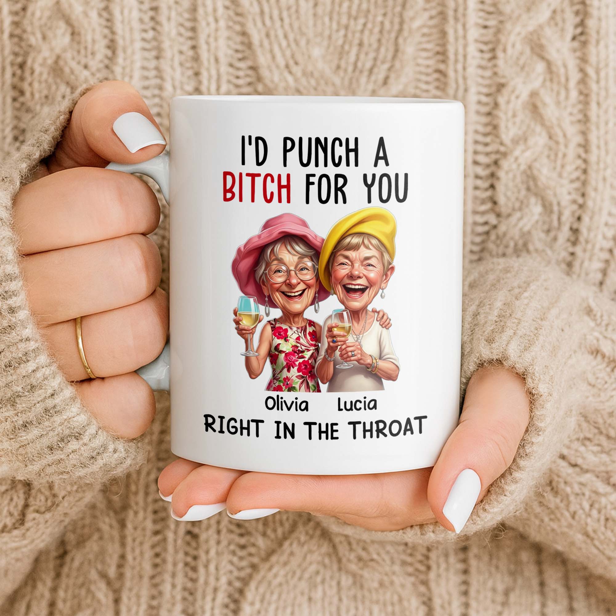 Personalized Edge-to-Edge Coffee Mug Custom Bestie Gift Edge-to-edge Mug GradoCreations