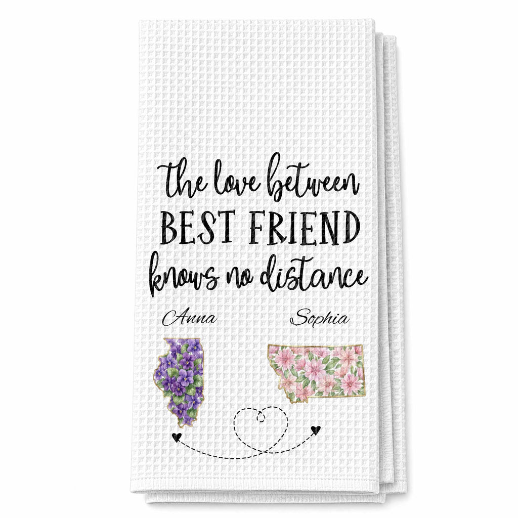 Personalized Kitchen Towel Custom State Best Friend Gift Kitchen Towel GradoCreations
