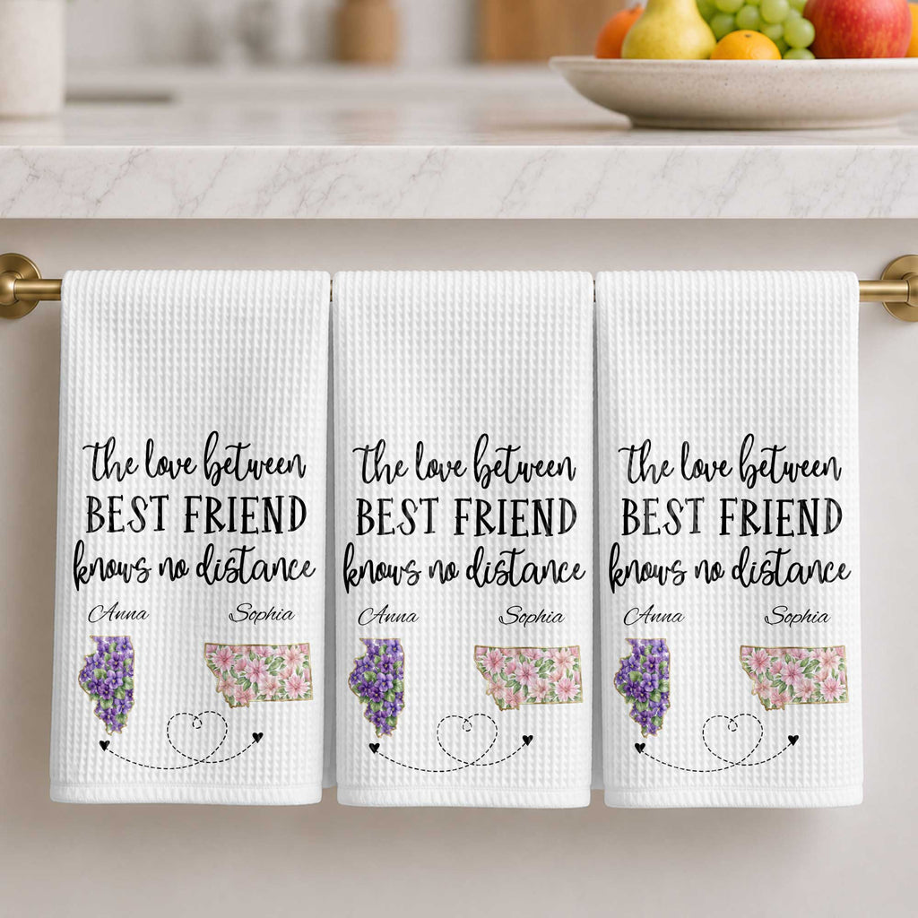 Personalized Kitchen Towel Custom State Best Friend Gift Kitchen Towel GradoCreations