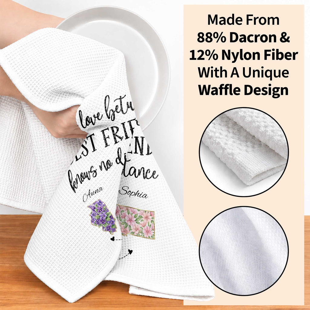 Personalized Kitchen Towel Custom State Best Friend Gift Kitchen Towel GradoCreations