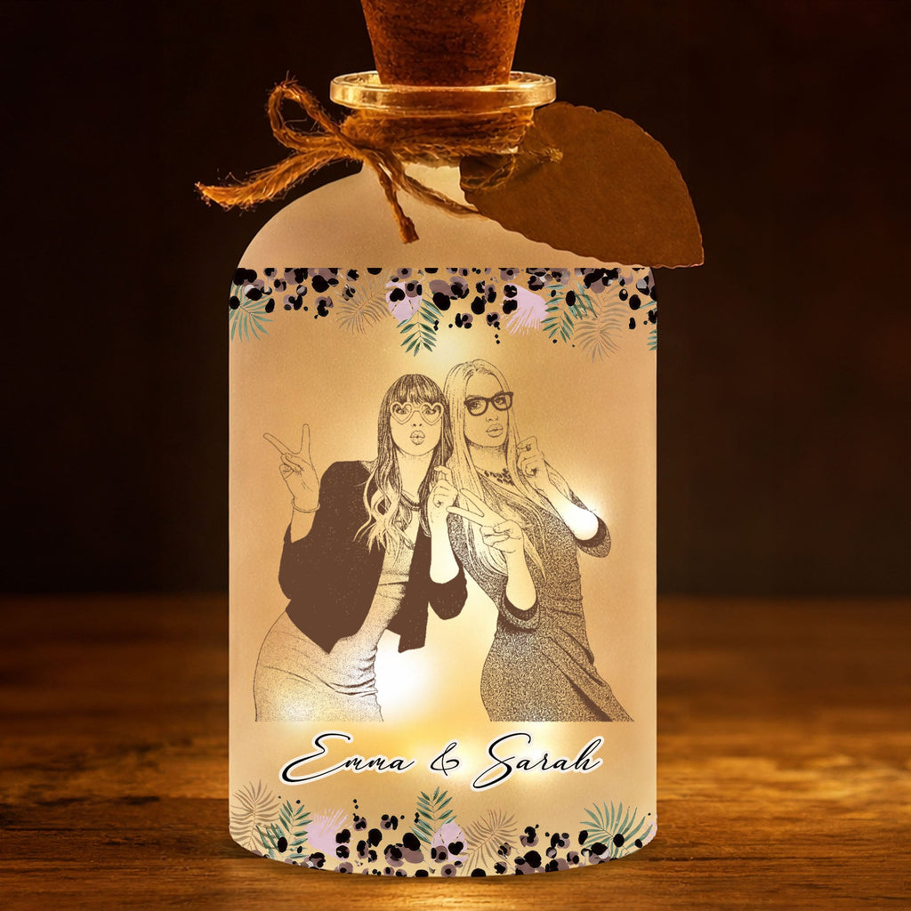 Personalized Short Bottle Light Custom Photo Gift for Best Friends Short Bottle Light GradoCreations