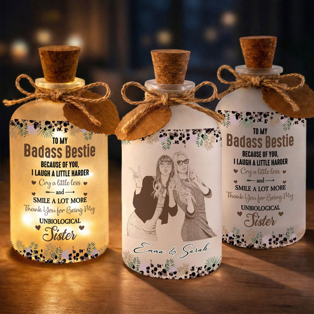 Personalized Short Bottle Light Custom Photo Gift for Best Friends Short Bottle Light GradoCreations