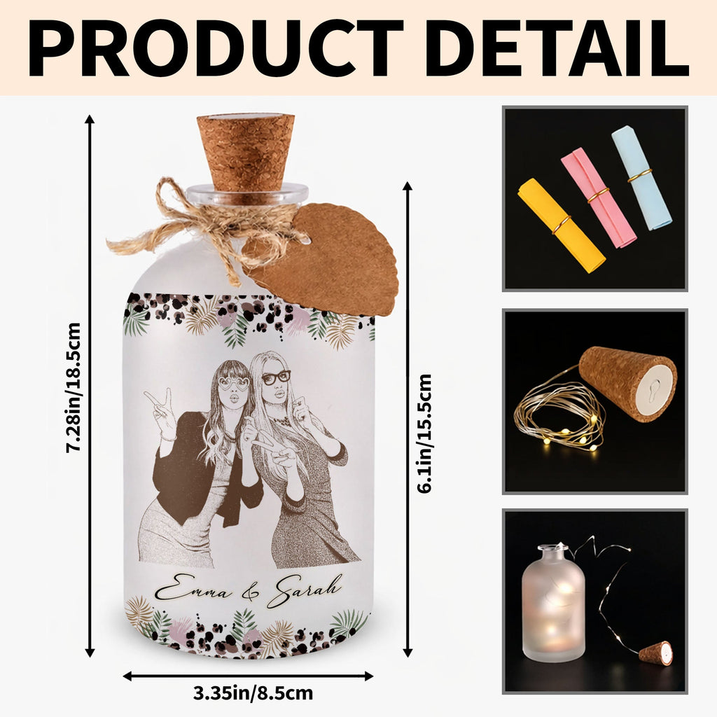 Personalized Short Bottle Light Custom Photo Gift for Best Friends Short Bottle Light GradoCreations