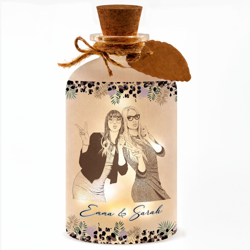 Personalized Short Bottle Light Custom Photo Gift for Best Friends Short Bottle Light GradoCreations