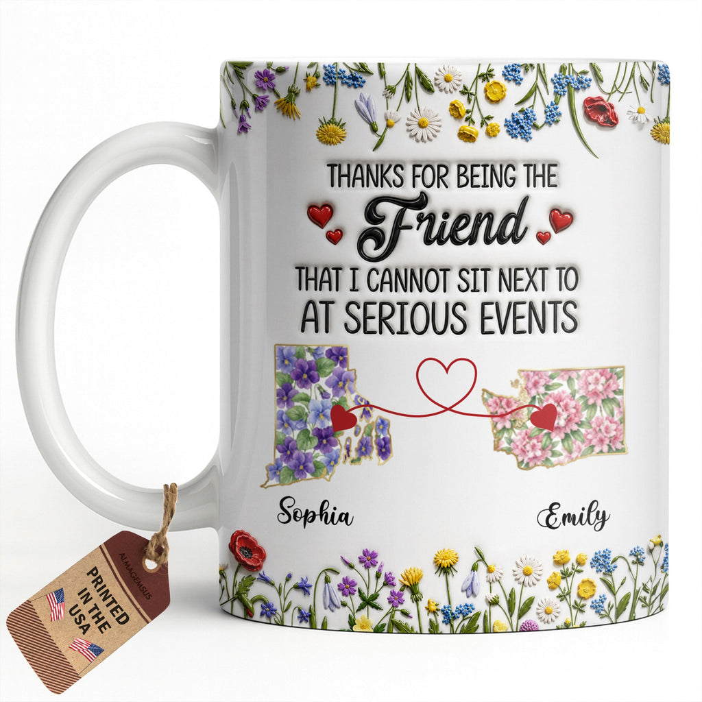 Personalized Best Friend Coffee Mug Custom State Art Gift Edge-to-edge Mug GradoCreations