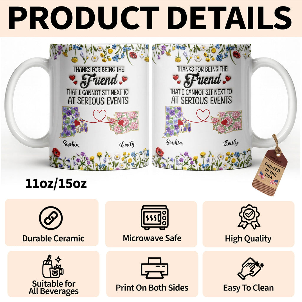 Personalized Best Friend Coffee Mug Custom State Art Gift Edge-to-edge Mug GradoCreations