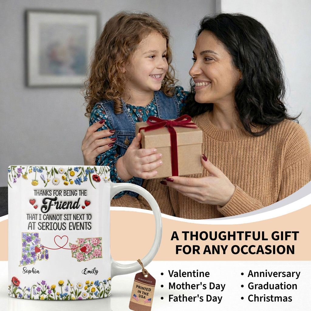 Personalized Best Friend Coffee Mug Custom State Art Gift Edge-to-edge Mug GradoCreations
