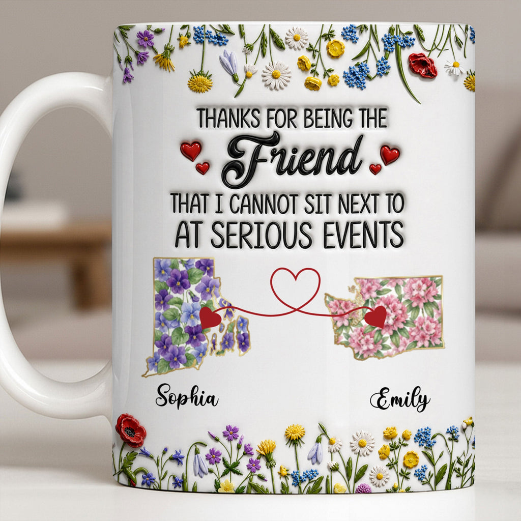 Personalized Best Friend Coffee Mug Custom State Art Gift Edge-to-edge Mug GradoCreations