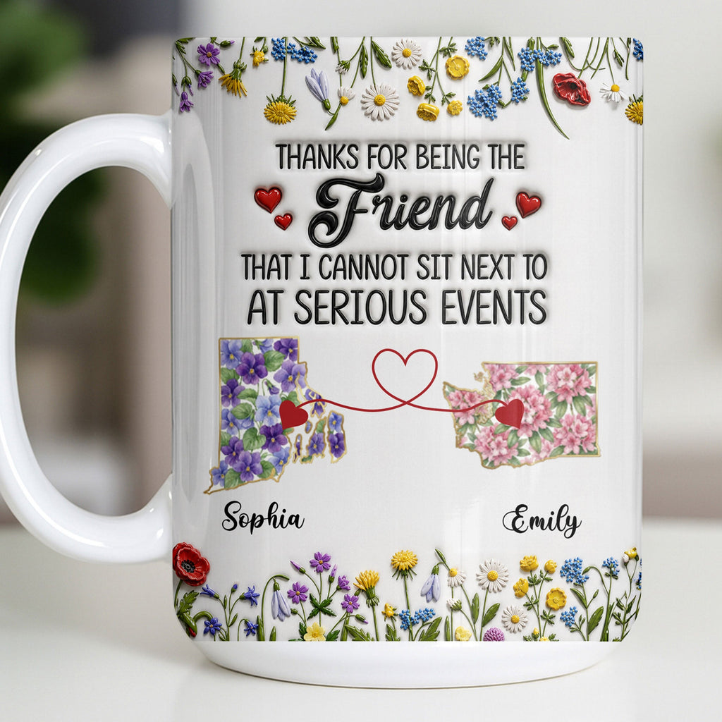 Personalized Best Friend Coffee Mug Custom State Art Gift Edge-to-edge Mug GradoCreations