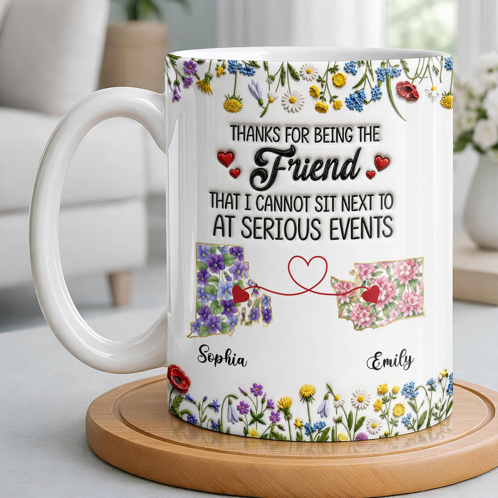 Personalized Best Friend Coffee Mug Custom State Art Gift Edge-to-edge Mug GradoCreations