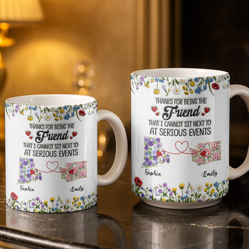 Personalized Best Friend Coffee Mug Custom State Art Gift Edge-to-edge Mug GradoCreations