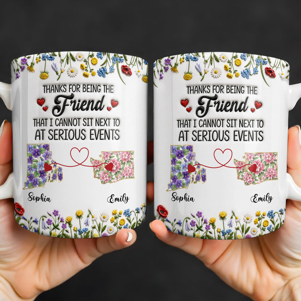 Personalized Best Friend Coffee Mug Custom State Art Gift Edge-to-edge Mug GradoCreations