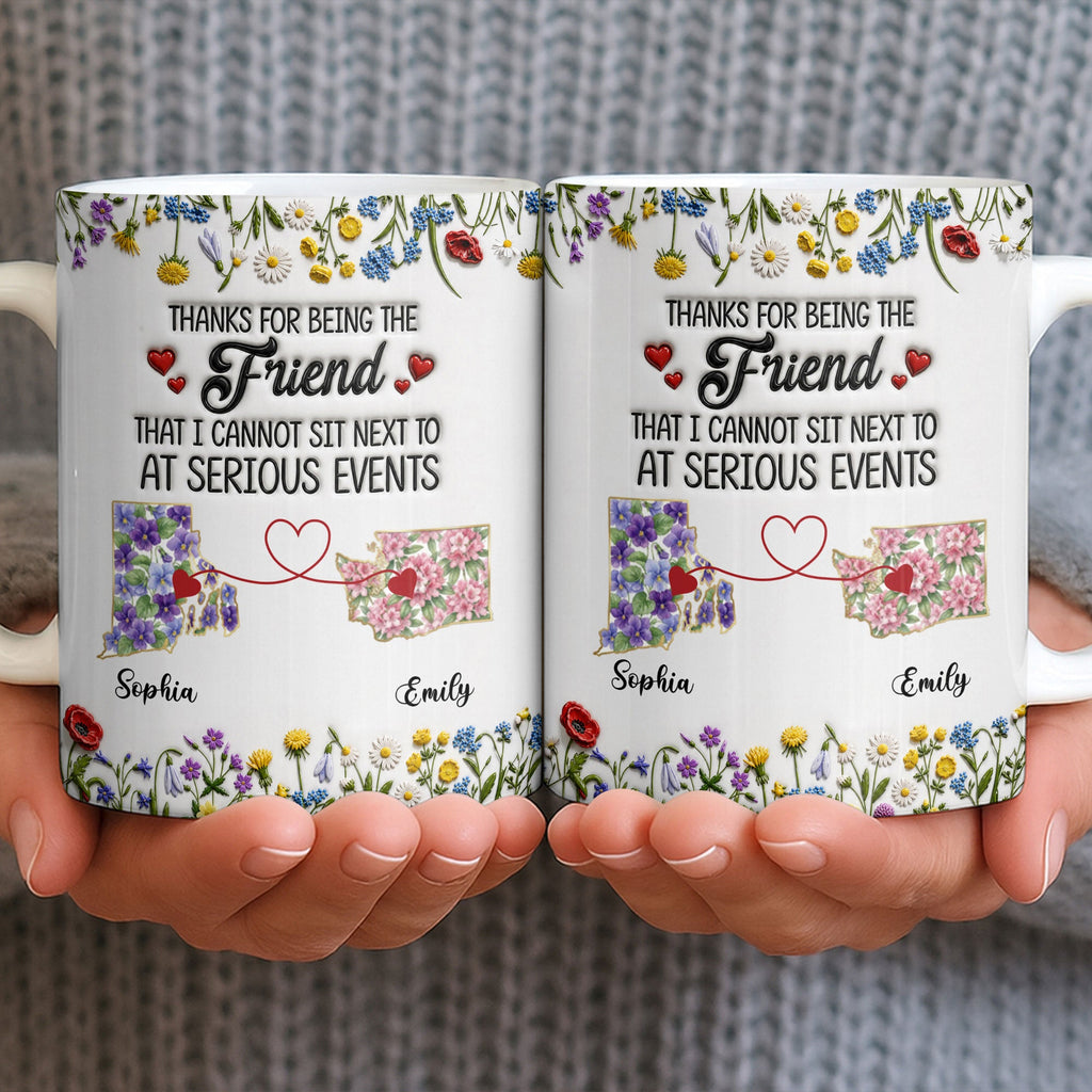 Personalized Best Friend Coffee Mug Custom State Art Gift Edge-to-edge Mug GradoCreations