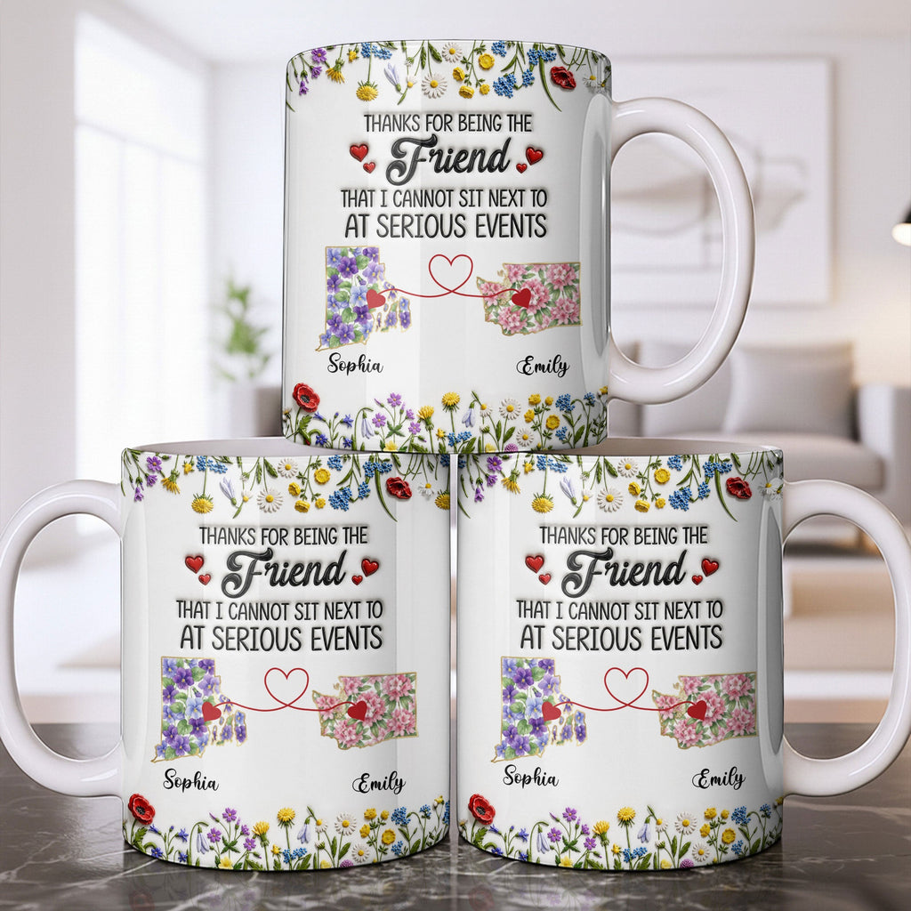 Personalized Best Friend Coffee Mug Custom State Art Gift Edge-to-edge Mug GradoCreations