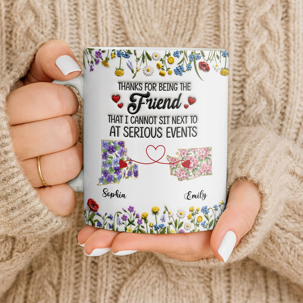 Personalized Best Friend Coffee Mug Custom State Art Gift Edge-to-edge Mug GradoCreations