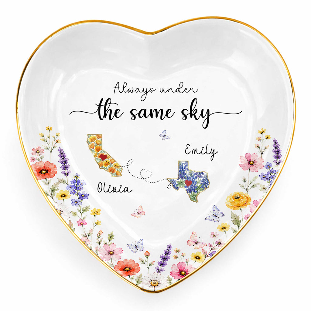 Personalized Heart-Shaped Jewelry Dish Custom Name Gift for Mom Heart Jewelry Dish GradoCreations